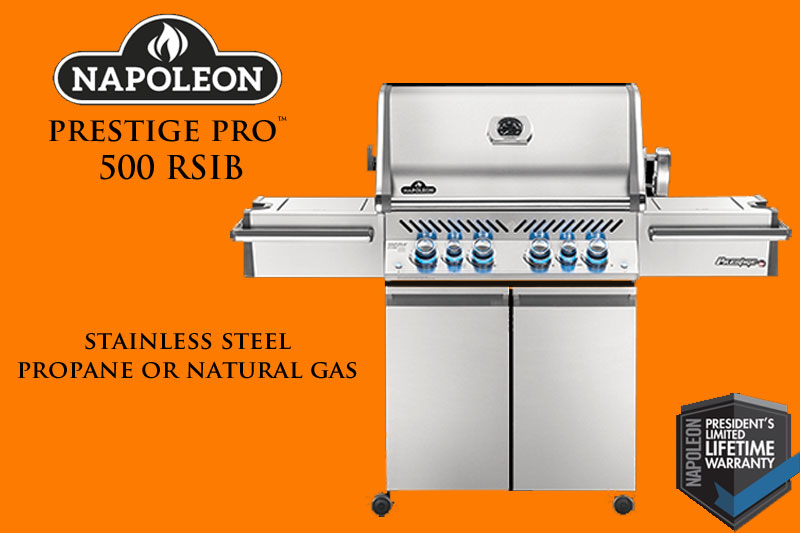 The Napolean Prestige Pro-500 Gas Grill further exhibits a commitment to user-friendly design with a superior grilling system. The dual-level stainless steel sear plates, designed to catch dripping and vaporize them into flavor injections, guarantees a more aromatic and flavorful grilling experience.