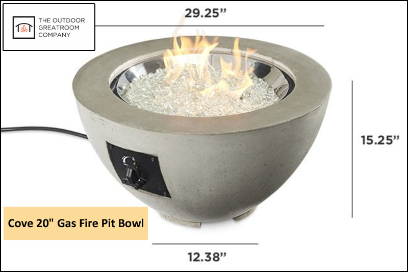 Dimensions of Cove Gas Fire Pit