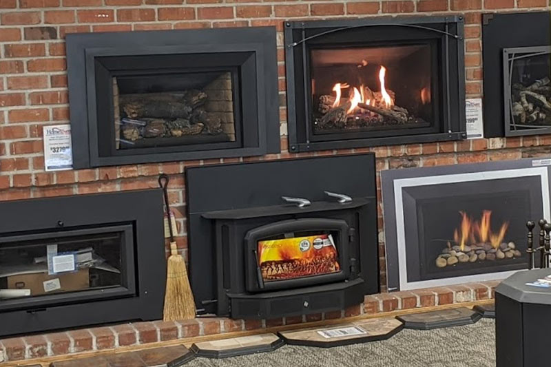 Wall of Gas Fireplaces